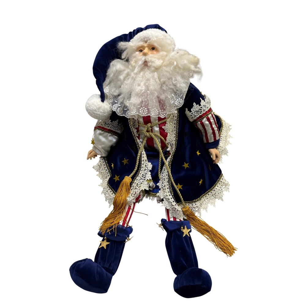 Katherine's Collection Patriotic Santa Doll American 250 Stars Stripes Christmas